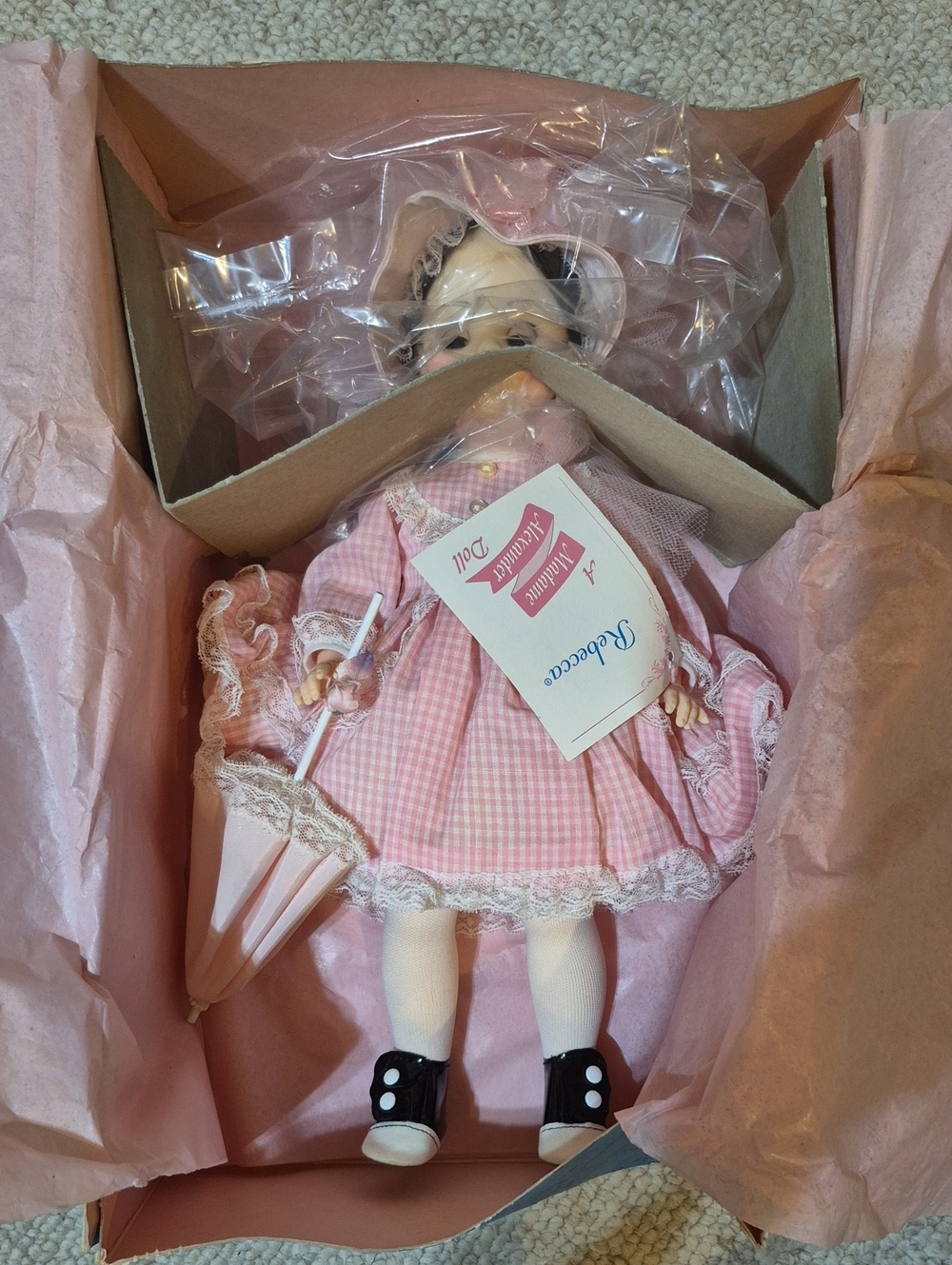 Madame Alexander Rebecca Doll #1585 – Pink Gingham – NIB Vintage